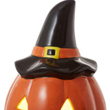 Casafield Pre Lit Ceramic Halloween Jack-o-Lantern Tabletop Decor