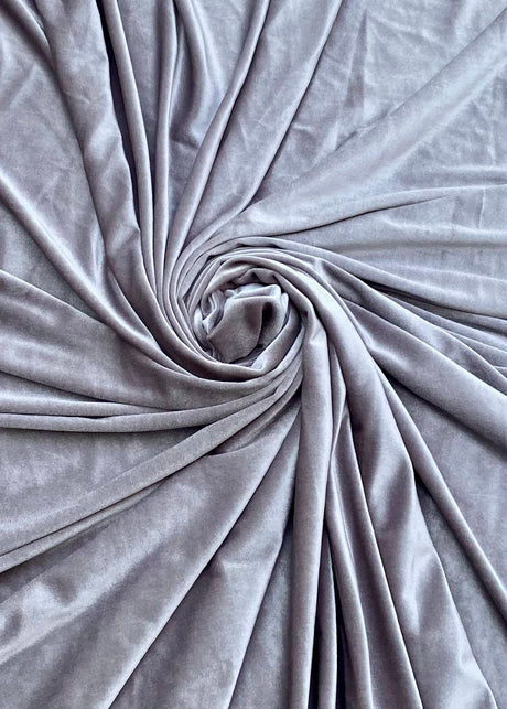 Stretch Velvet Feather Gray