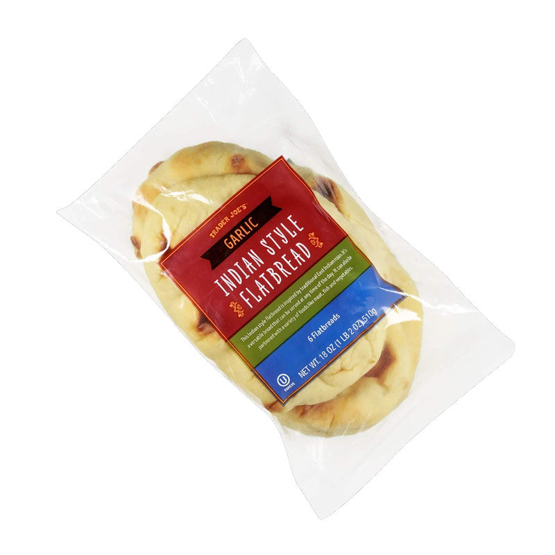 Trader Joe's Garlic Indian Style Flatbread Soft & Flavorful 18 Oz
