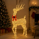 108" Lighted Wicker Reindeer Outdoor Christmas Decor