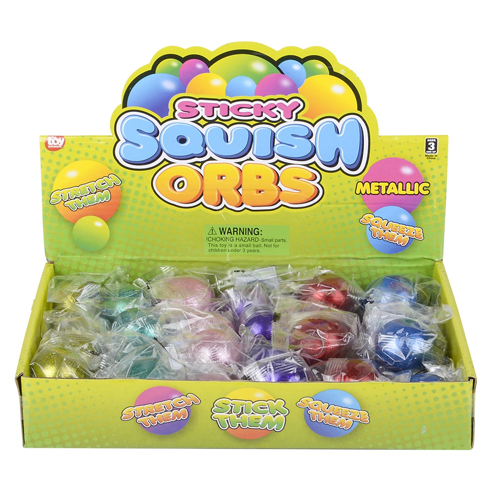 Squish Sticky Metallic Orbs (24 Display)