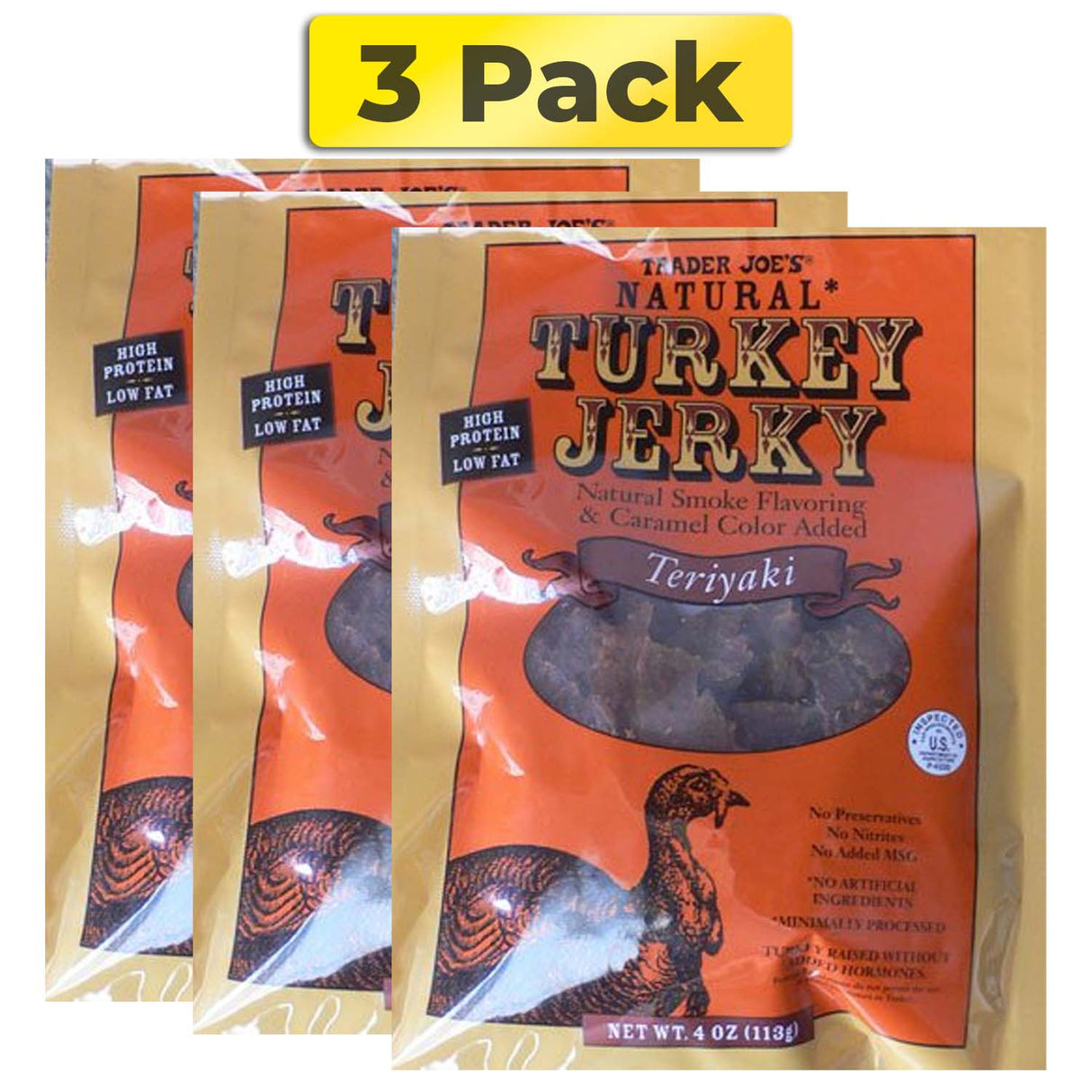 Trader Joe's Turkey Jerky Teriyaki Flavor - 4 Ounces