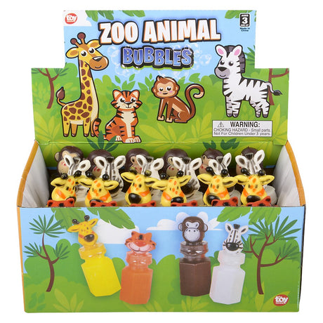 Zoo Animal Bubble Bottles (1 DZ)