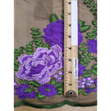 Alameda Polyester Lace Fabric - Black Mesh, Embroidered Floral, 50/51" Width (1 Yard)