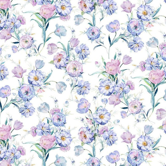 Minky Cuddle Fabric Digital Iris Poppy Lane