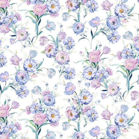 Minky Cuddle Fabric Digital Iris Poppy Lane