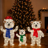 Lighted Polar Bear Family Christmas Yard Decoration