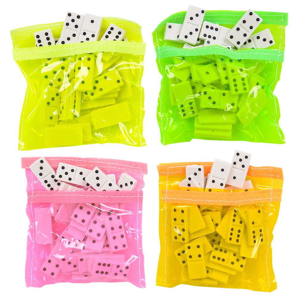 Mini Dominoes With Neon Pouch (1 DZ)