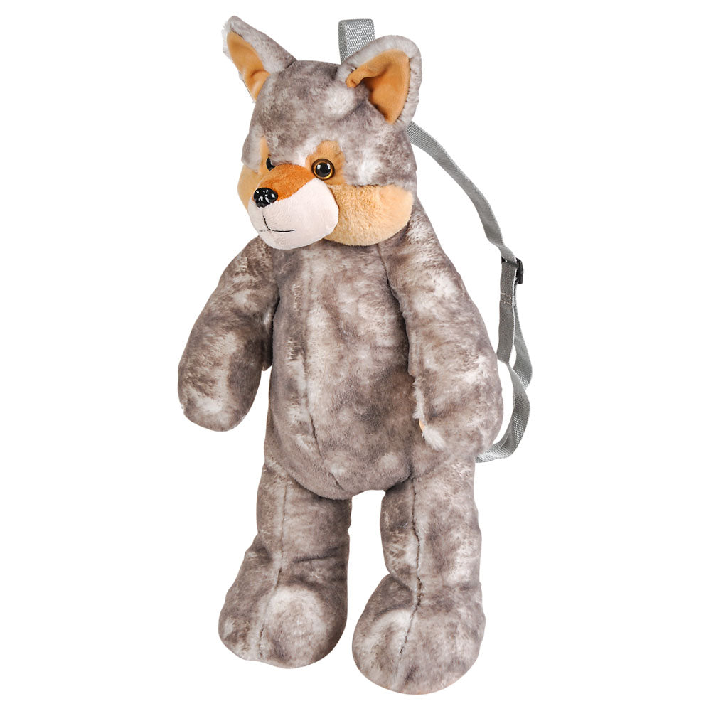 Plush Wolf Backpack 20"