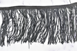 Faux Leather Fringe Trim Black 6 Inch