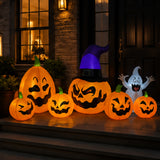 8FT Witch Hat Pumpkin Halloween Yard Decoration Set