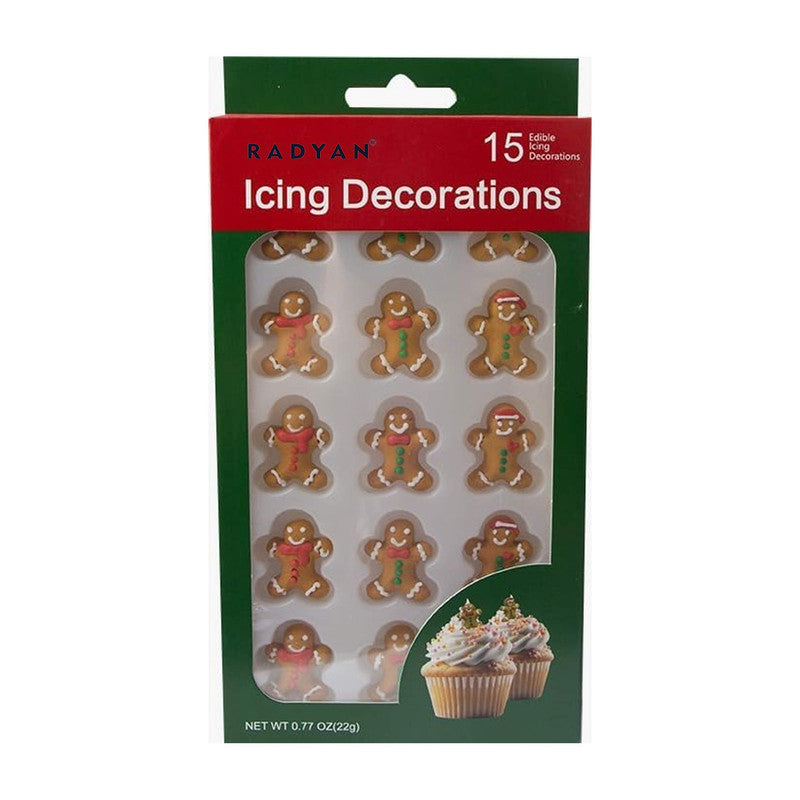 Christmas Edible Cake Decorations Candy Cupcake Topper 45 Pieces