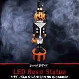 4ft Lighted Jack-o-Lantern Nutcracker Resin Porch Decoration