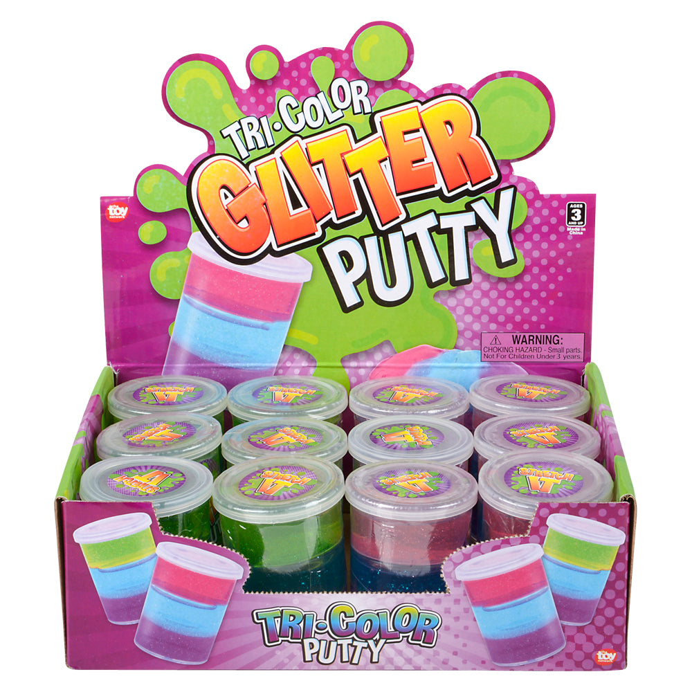 Glitter Putty 3" Tri Color (12 PC Display)