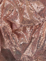 Stretch Sequin on Mesh Rose Gold