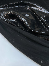 Black Knitted Fabric With Sequins