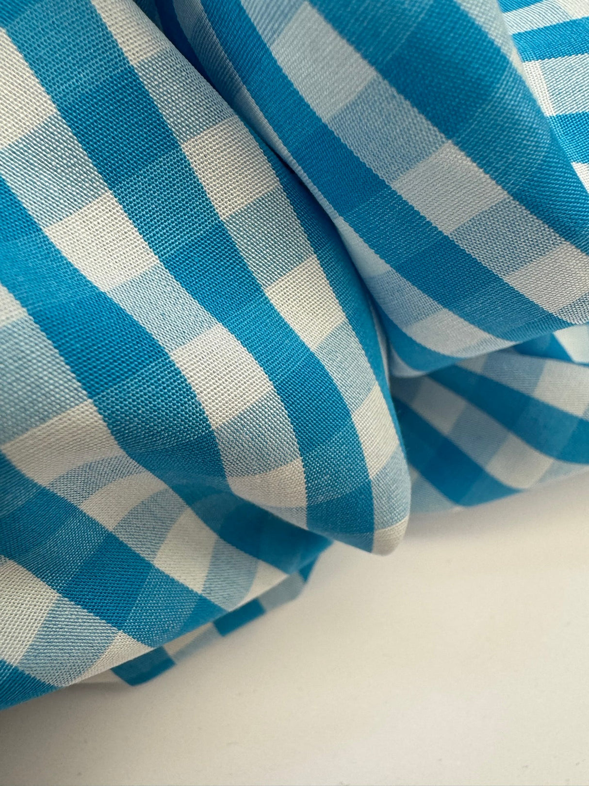 Cotton Poplin Checked Blue