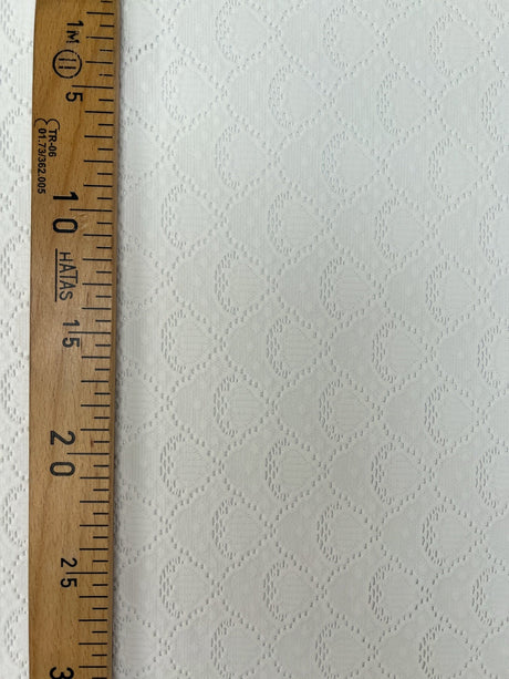 Polyamide Elastane Knitted Fabric White Geometric