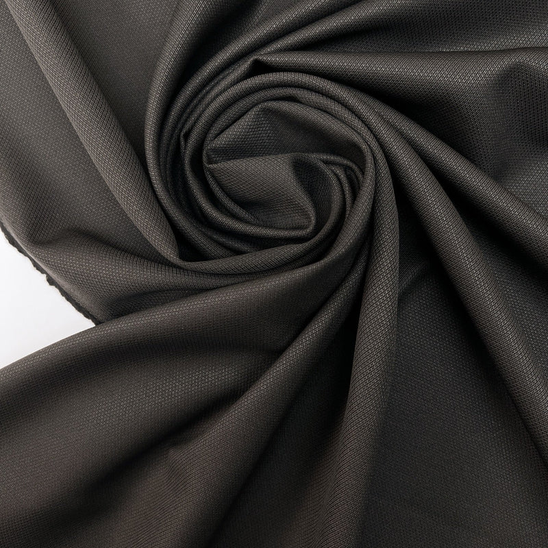Wool Jacquard Black Fabric