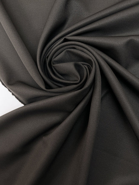 Wool Jacquard Black Fabric