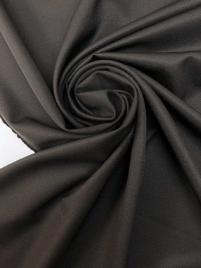 Wool Jacquard Black Fabric
