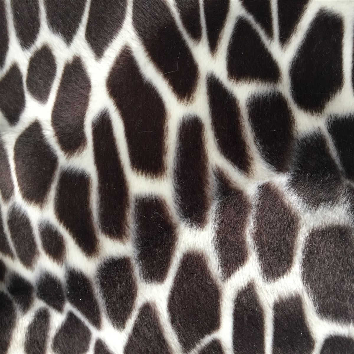 Giraffe Velboa Faux Fur Fabric - Brown/Black Giraffe Pattern, 60" Width (1 Yard)