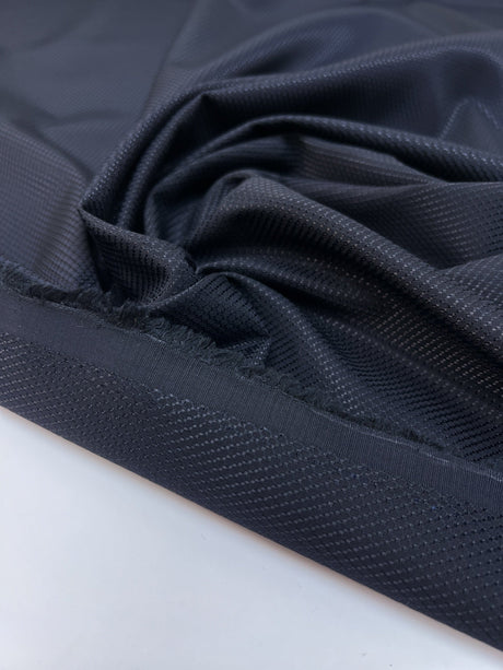 Blue Jacquard Blend Fabric