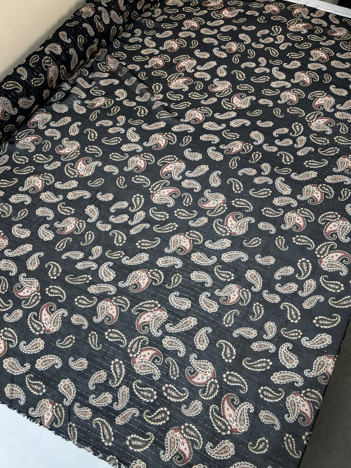 Polyester Lurex Chiffon Printed Green Black