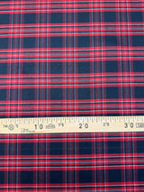Polyester Blend Twill Checked Striped Red