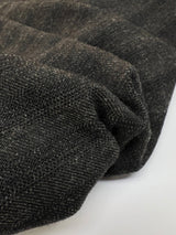 Italian Wool Twill Striped Gray Black