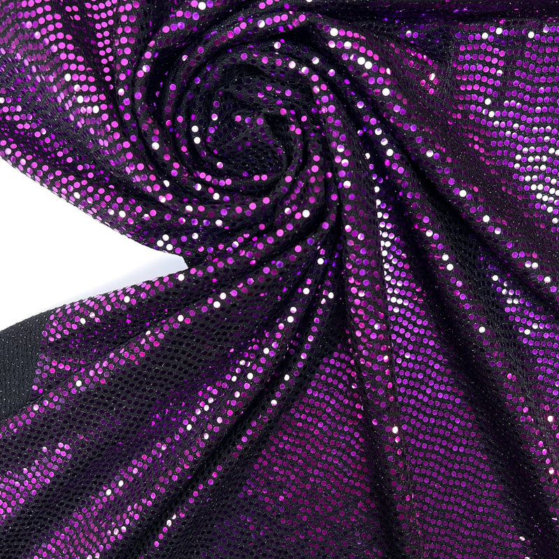 Polyester Elastane Sequin Knit Purple Black