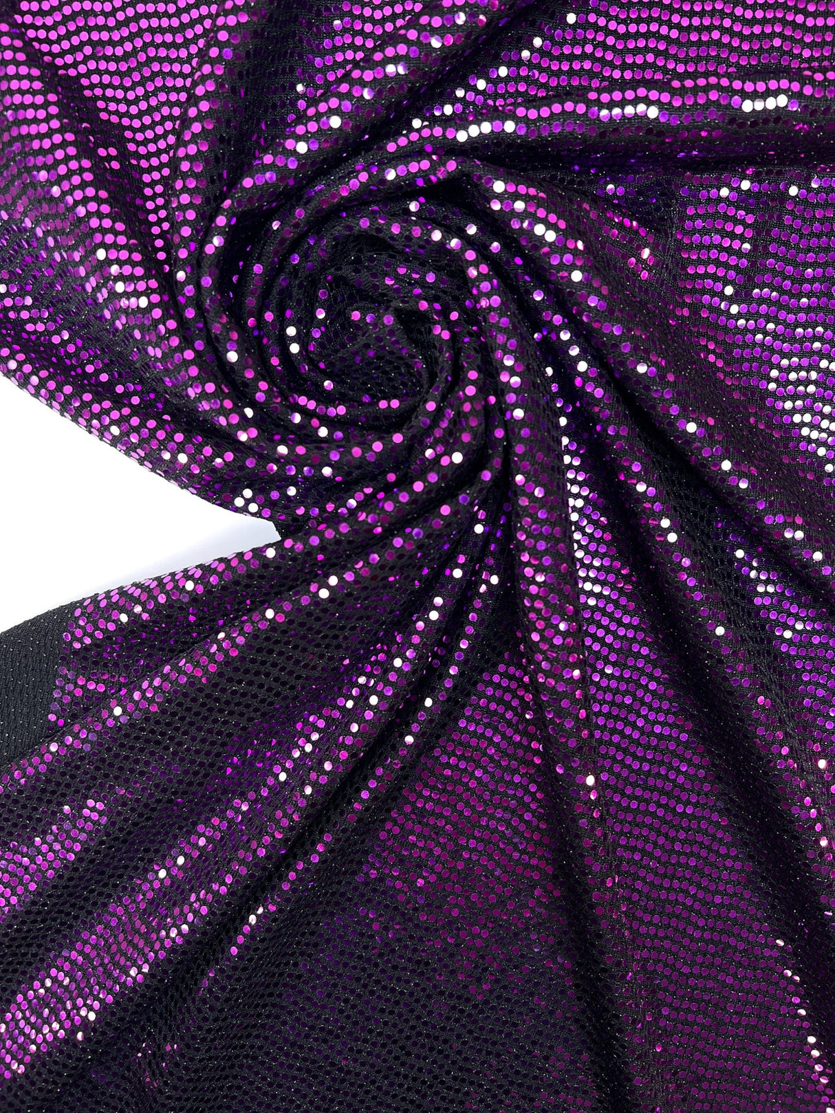 Polyester Elastane Sequin Knit Purple Black