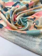 Viscose Huckaback Floral Fabric