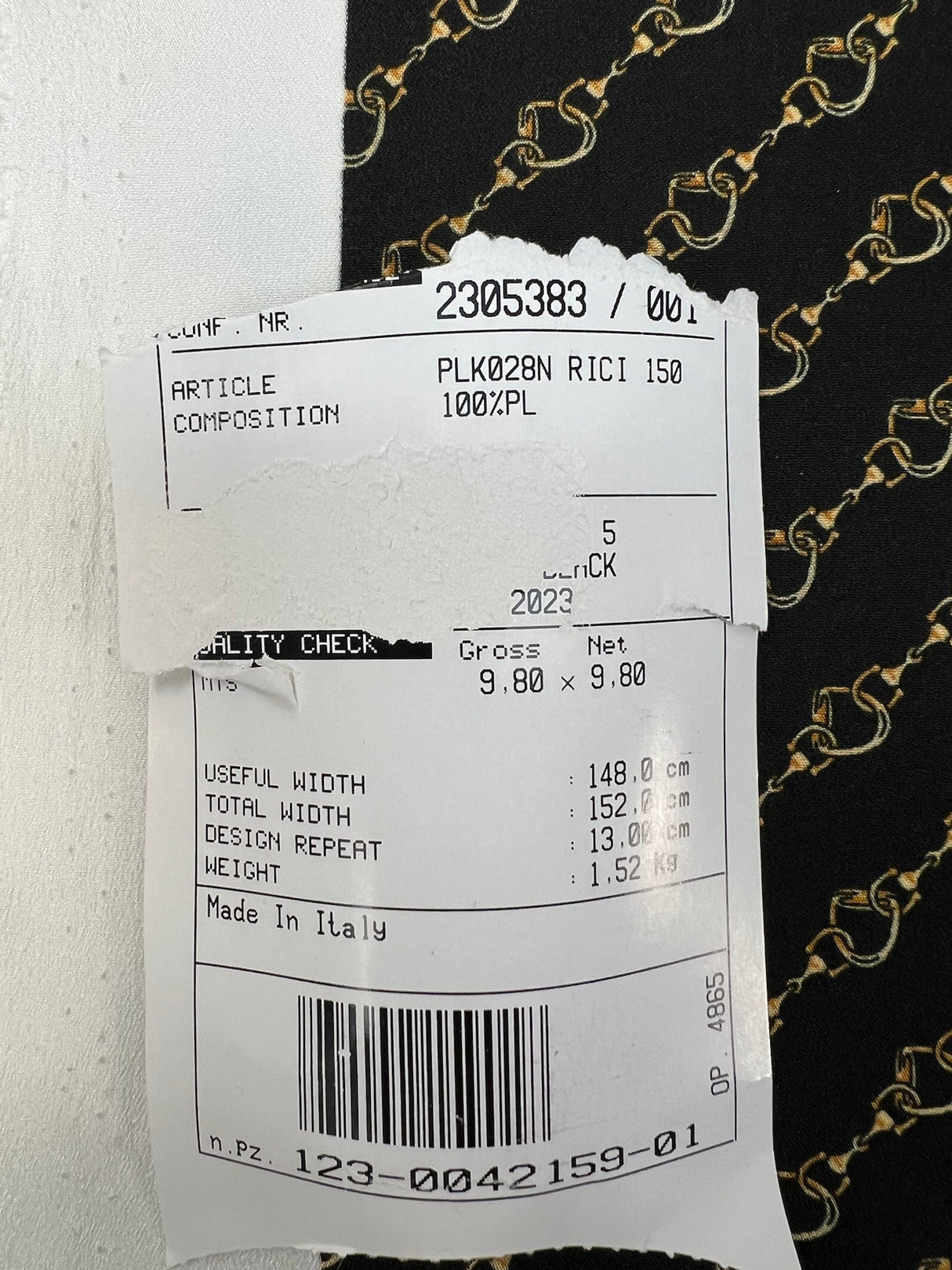 Polyester Crepe Printed Beige & Black
