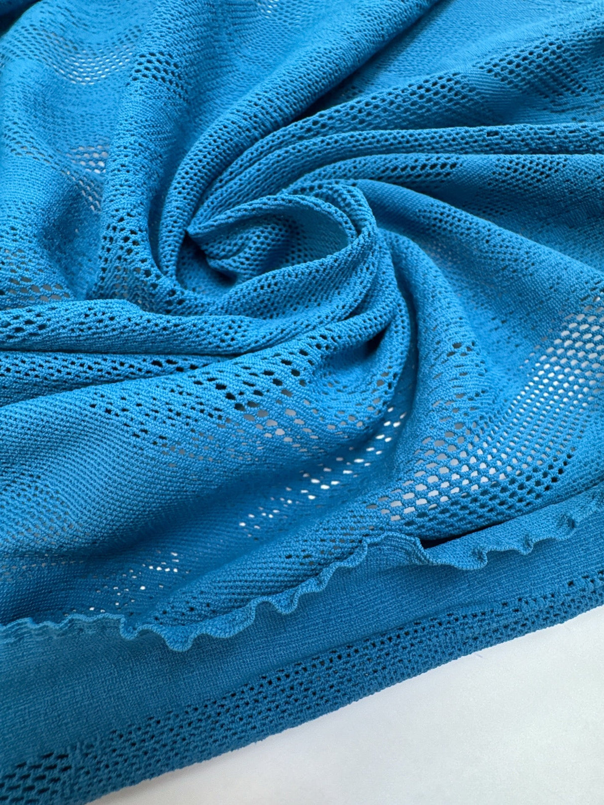 Polyamide Elastane Knitted Fabric Blue Abstract