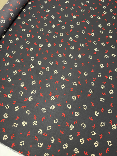 Polyester Crepe Printed Red Black