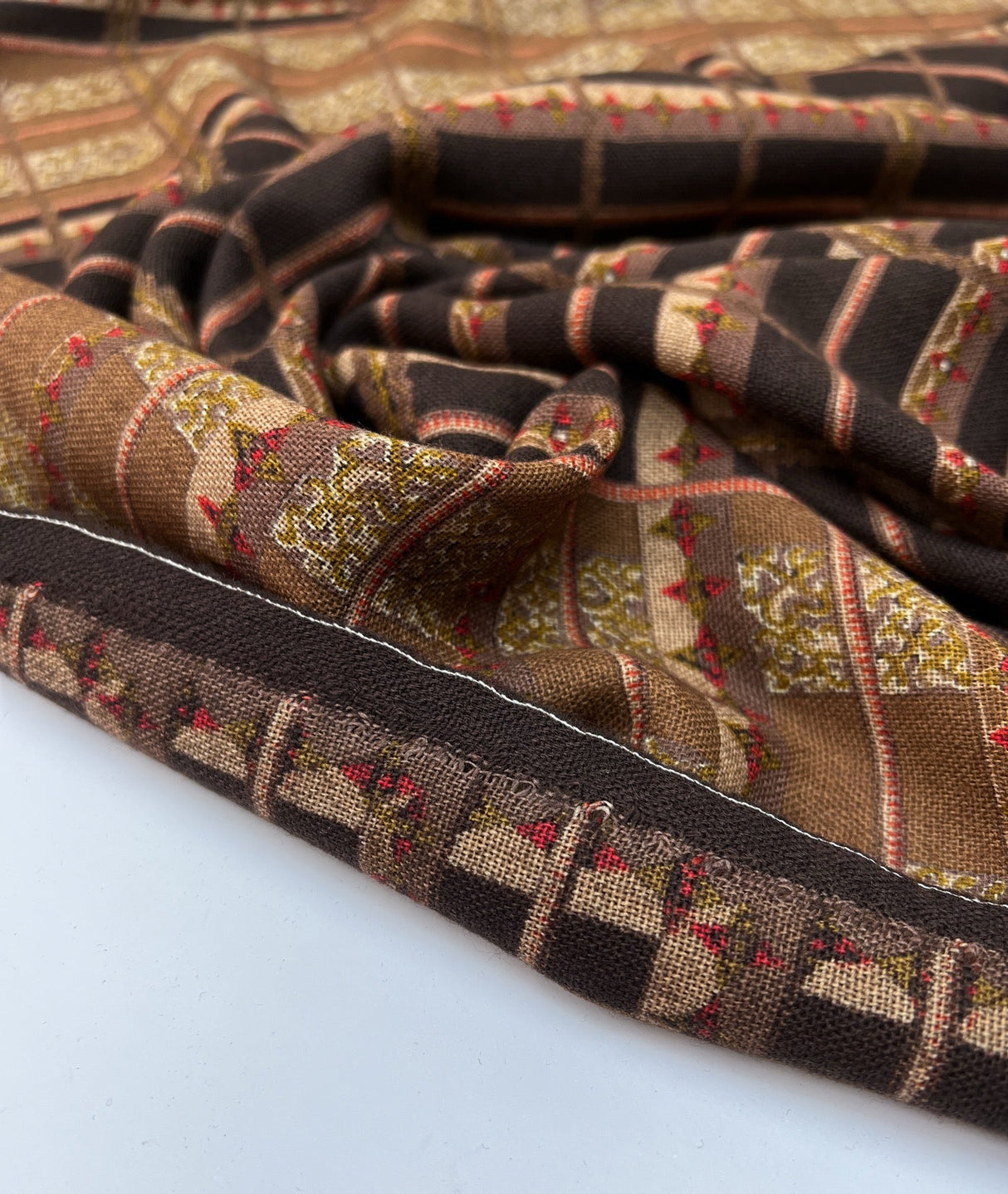 Wool Fabric Brown Striped