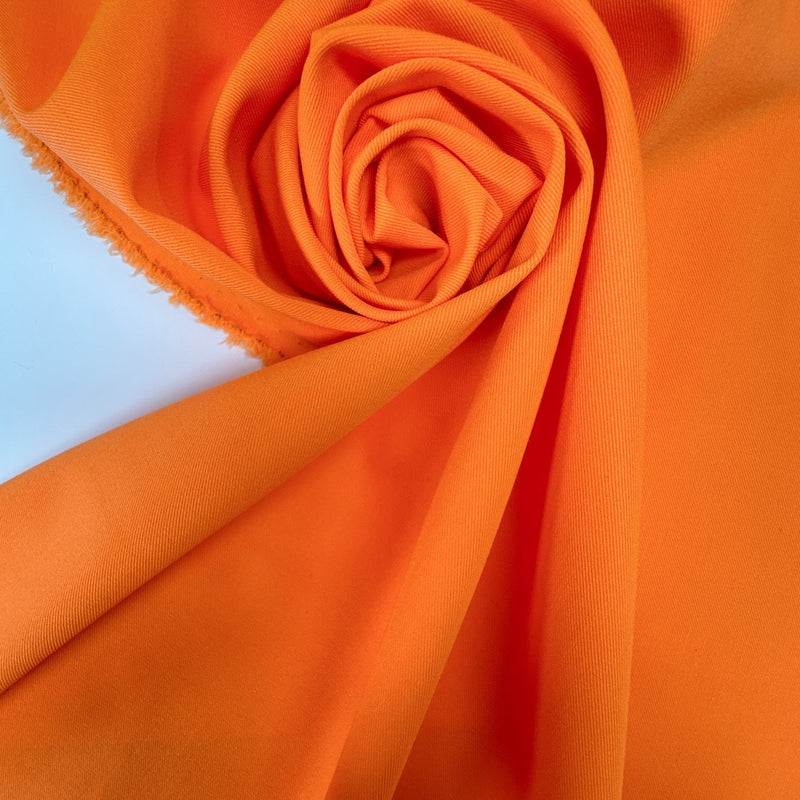 Orange Twill Suit Fabric Polyester Viscose Elastane