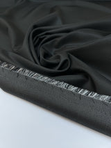 Black Jacquard Wool Blend Fabric