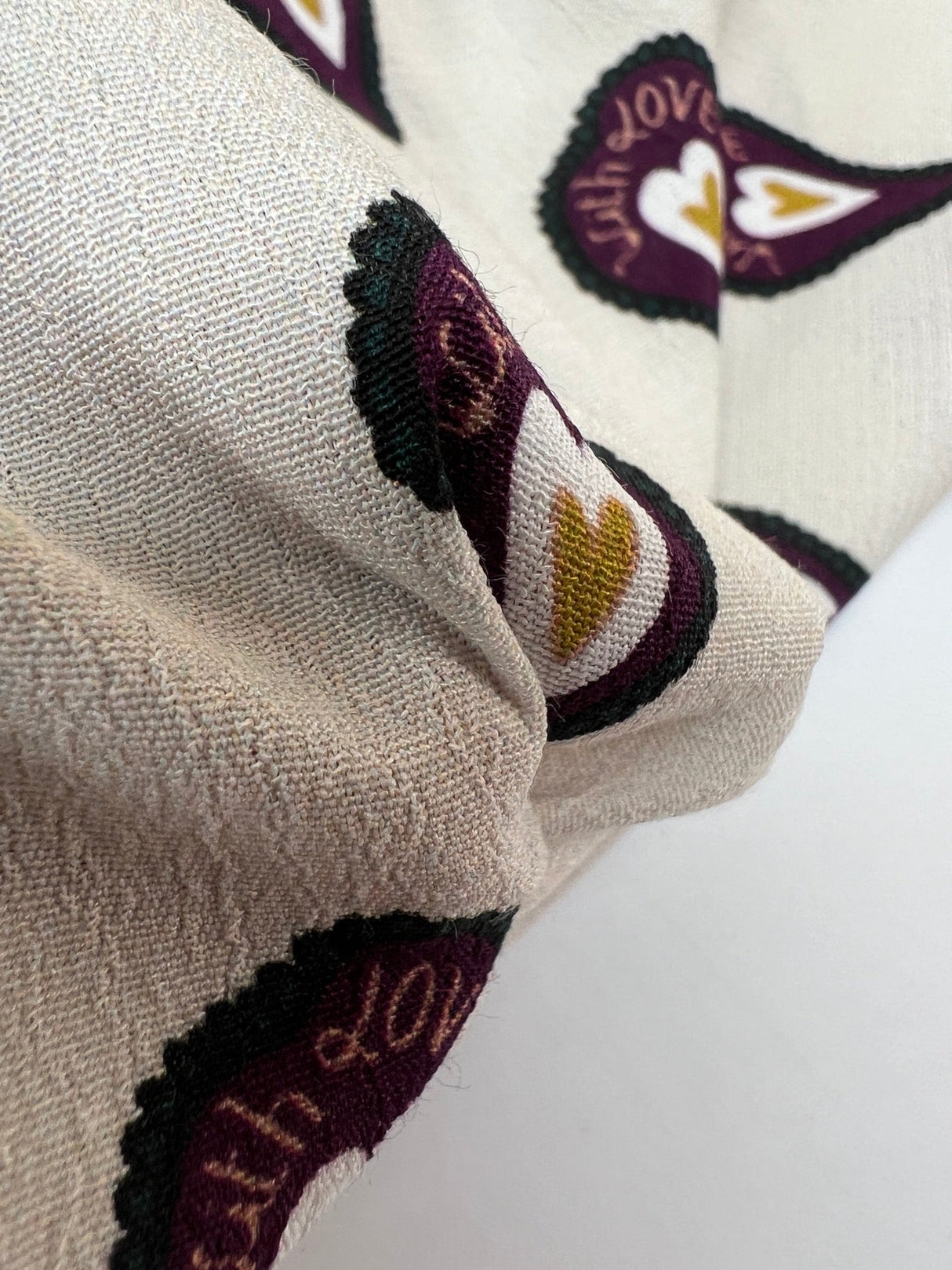 Viscose Crepe Printed Purple Beige Fabric