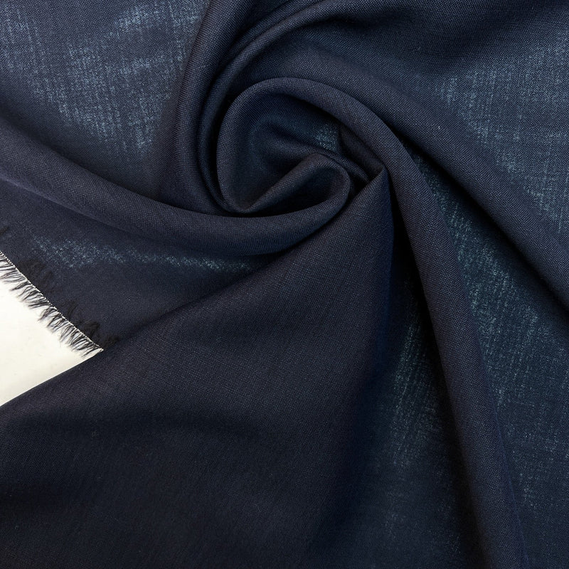 Italian Blue Black Wool Fabric