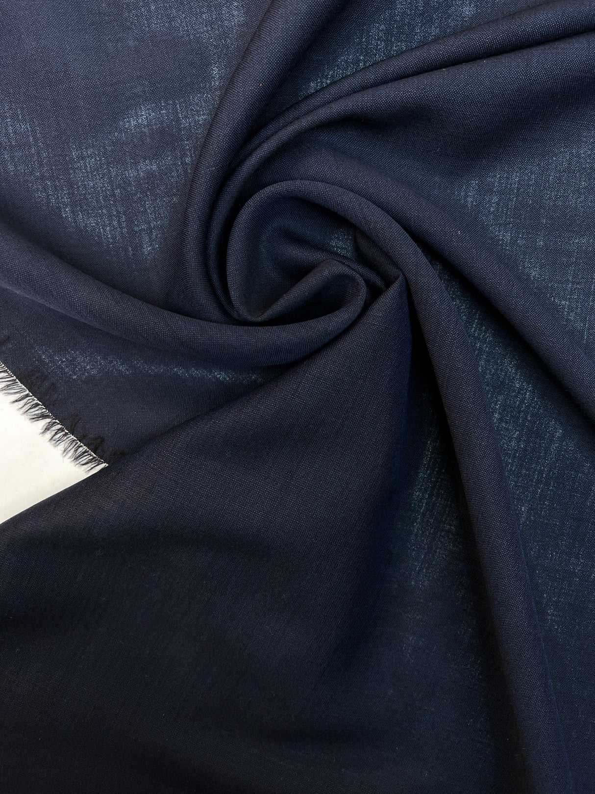 Italian Blue Black Wool Fabric