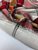 Linen Checked Woven Fabric