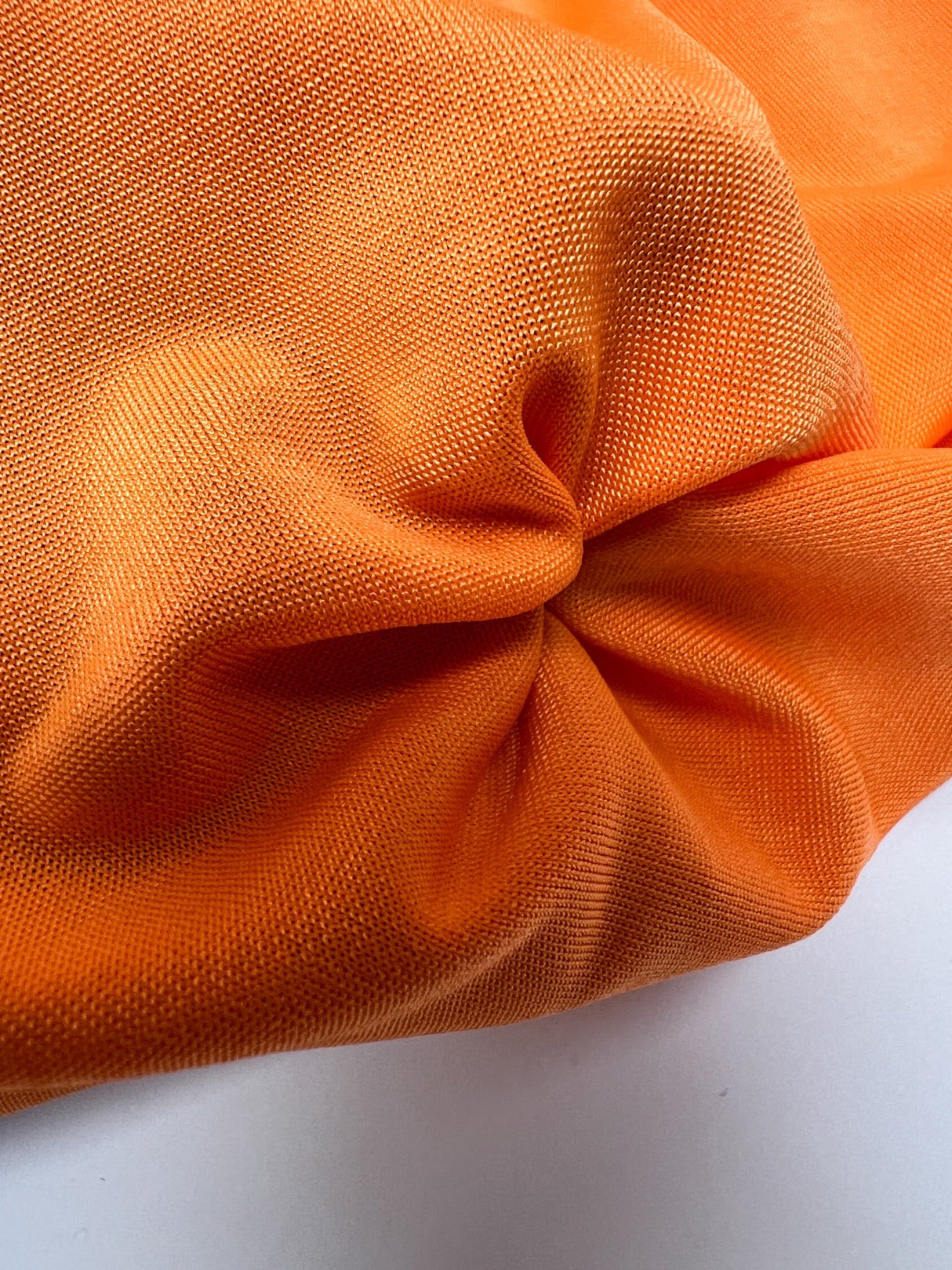 Orange Polyester Elastane Knitted Fabric