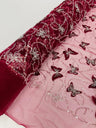 3D Beaded Butterfly On A Mesh Polyester Fabric - Beaded Butterfly Mesh Lace, 54" Width (1 Yard)