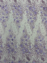3D Floral Big Glitter Damask Design Mesh Lace Fabric - Black, Blush Pink, Burgundy, Champagne/Gold, Dusty Rose, Fuchsia, Gold, Gold/Black, Hunter Green, Light Blue, Lilac, Navy Blue, Red, Royal Blue, 54" Width (1 Yard)