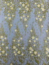 3D Floral Big Glitter Damask Design Mesh Lace Fabric - Black, Blush Pink, Burgundy, Champagne/Gold, Dusty Rose, Fuchsia, Gold, Gold/Black, Hunter Green, Light Blue, Lilac, Navy Blue, Red, Royal Blue, 54" Width (1 Yard)