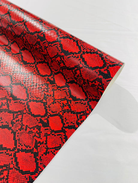 Calico Faux Snake Vinyl Fabric - 54" Width, Textured Snake Print (1 Yard)