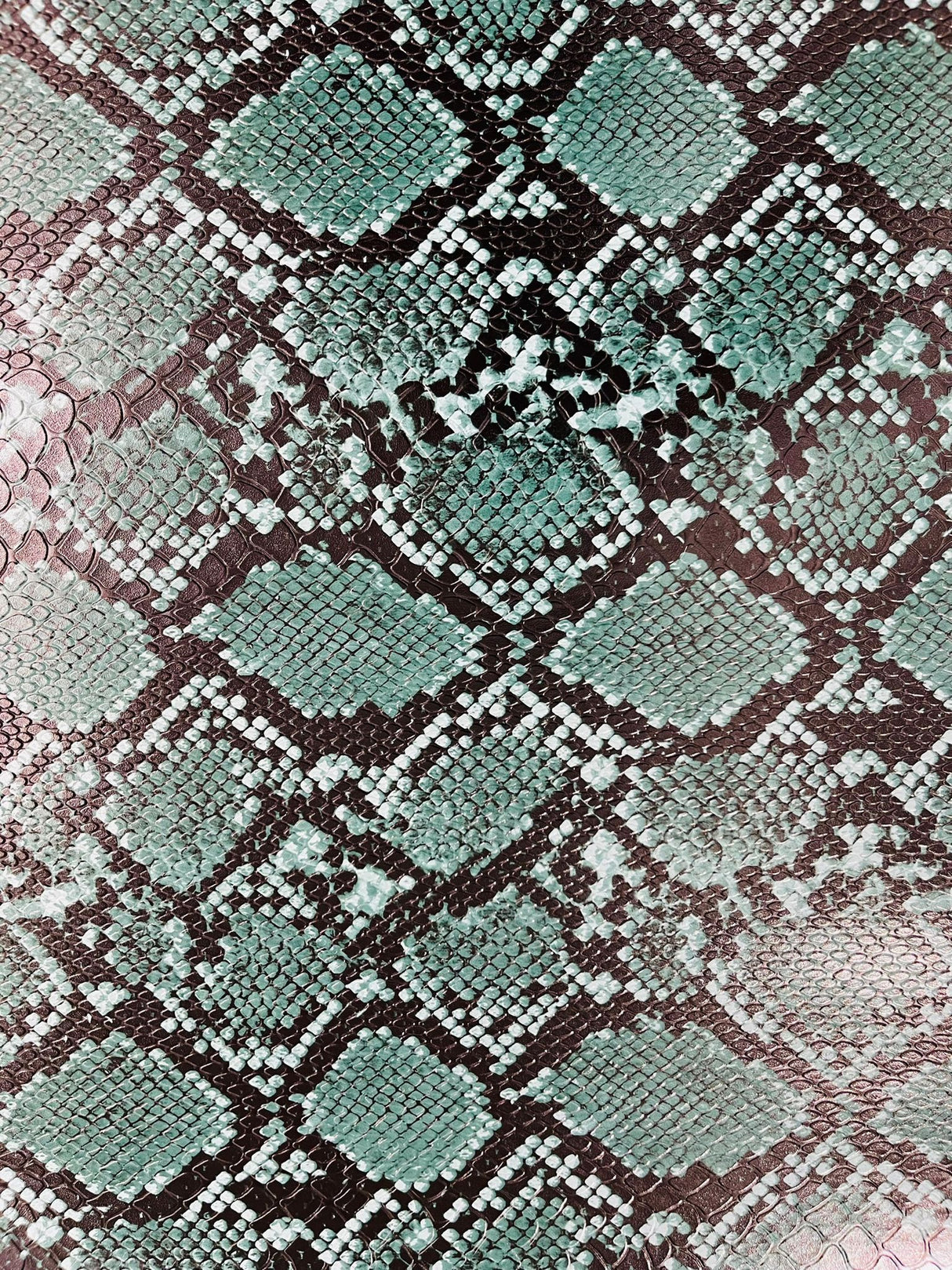 Calico Faux Snake Vinyl Fabric - 54" Width, Textured Snake Print (1 Yard)