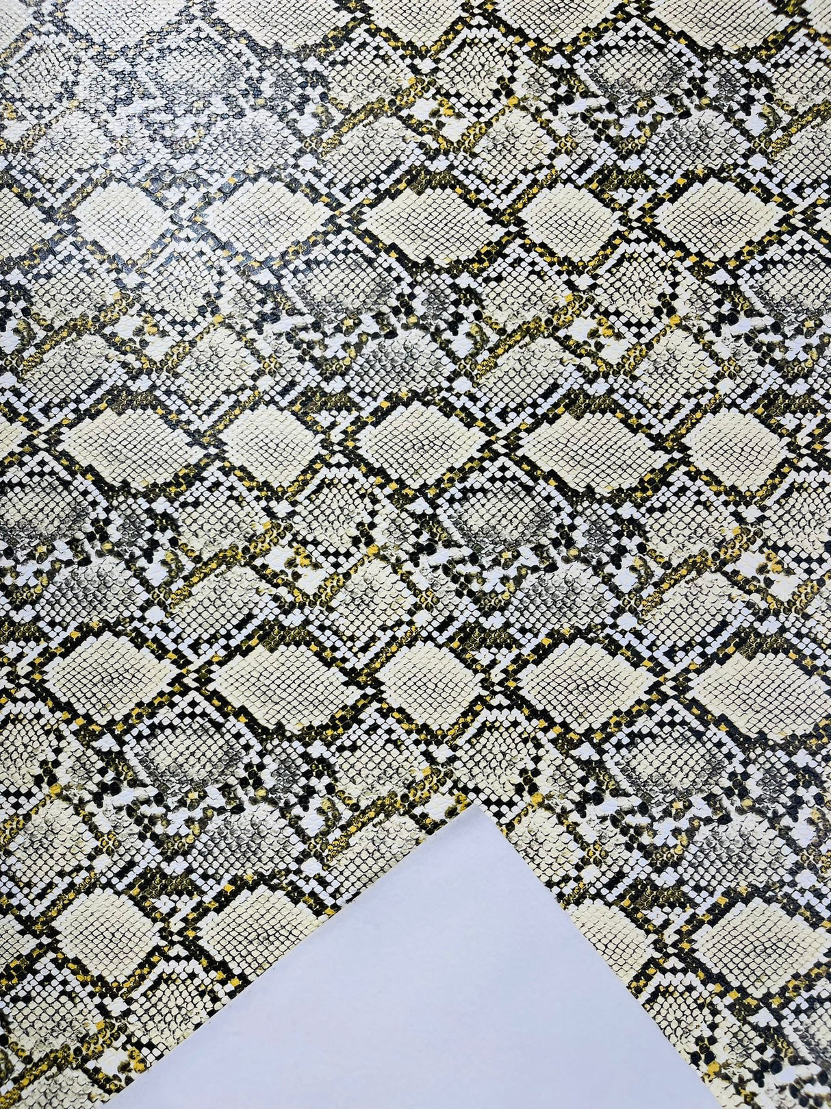 Calico Faux Snake Vinyl Fabric - 54" Width, Textured Snake Print (1 Yard)
